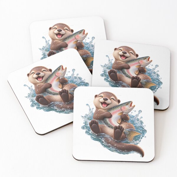 Item preview, Cute Otter Hugging a Giant Fish – Funny Otter designed and sold by LST-Desings.