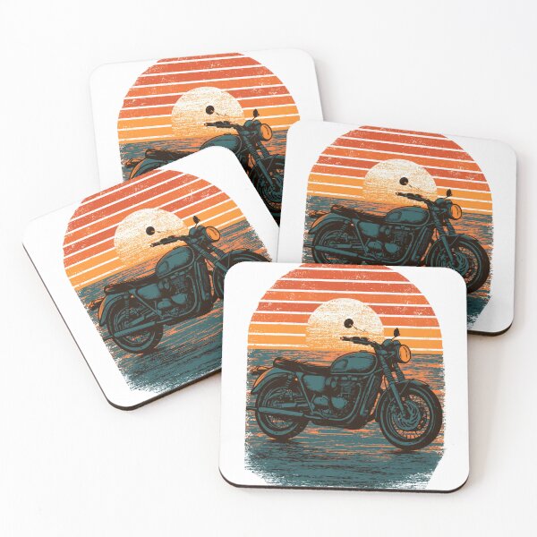 Item preview, Vintage Sunset Motorcycle Cafe Racer designed and sold by TrendyGalaxy.