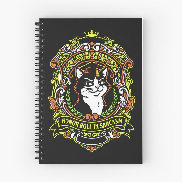 Item preview, Honor Roll In Sarcasm - Funny Cat Scholar Crest Gift designed and sold by SplashTastic.