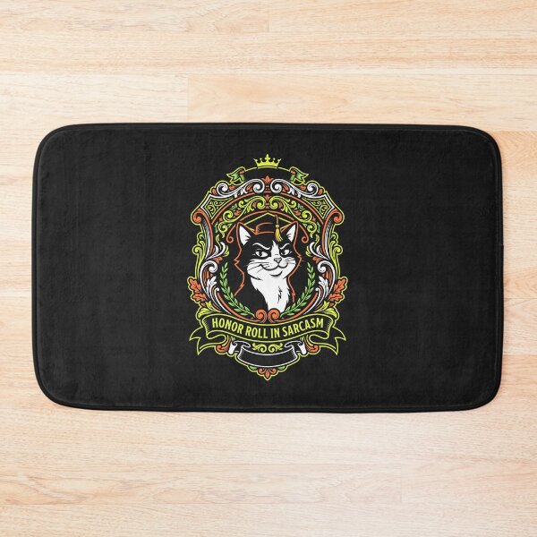 Item preview, Honor Roll In Sarcasm - Funny Cat Scholar Crest Gift designed and sold by SplashTastic.