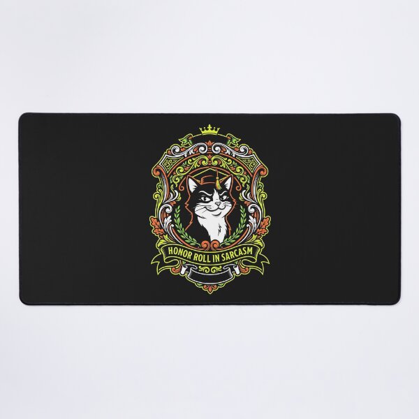 Item preview, Honor Roll In Sarcasm - Funny Cat Scholar Crest Gift designed and sold by SplashTastic.