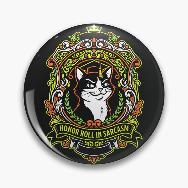 Item preview, Honor Roll In Sarcasm - Funny Cat Scholar Crest Gift designed and sold by SplashTastic.