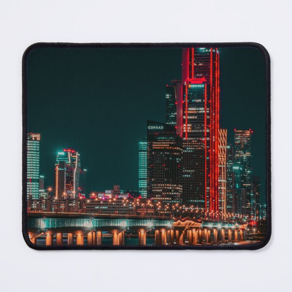 Item preview, Futuristic Seoul Night Cityscape and River designed and sold by Nightwindow.