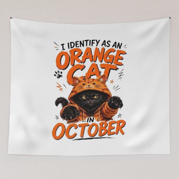 Item preview, I Identify as an Orange Cat in November – Funny Cat Autumn Design designed and sold by UUniqueIImprint.
