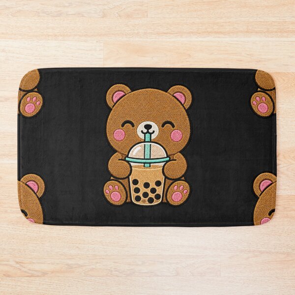Item preview, Cute Bear Drinking Boba Kawaii Embroidery Patch designed and sold by ColorSplash123.