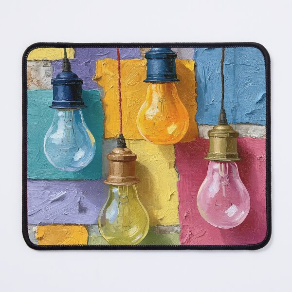 Item preview, Colorful Impasto Lightbulbs Modern Textured Art designed and sold by colorful-white.