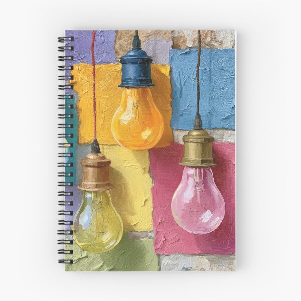Item preview, Colorful Impasto Lightbulbs Modern Textured Art designed and sold by colorful-white.
