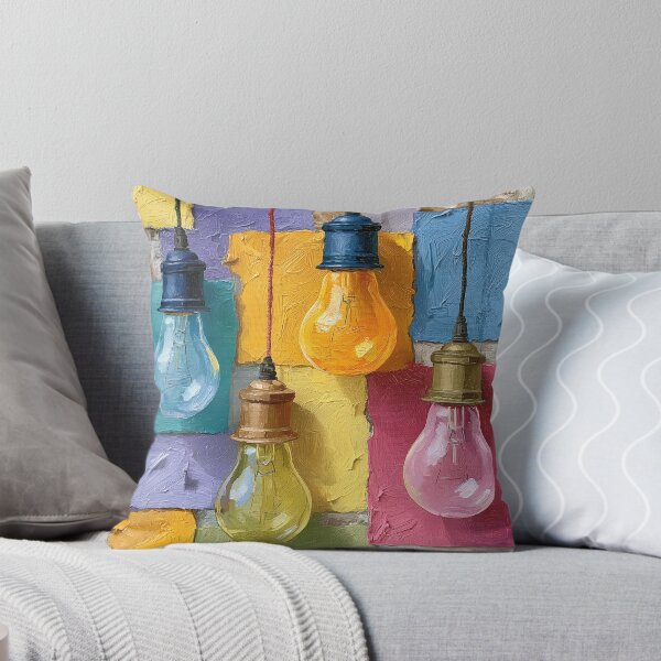 Item preview, Colorful Impasto Lightbulbs Modern Textured Art designed and sold by colorful-white.