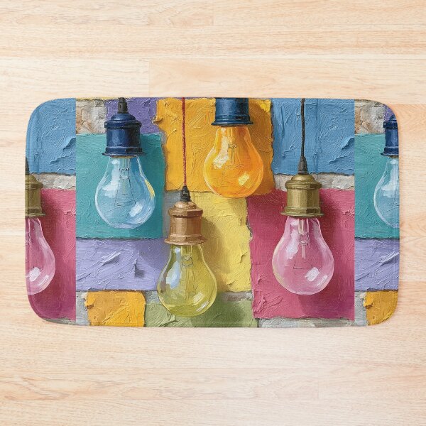 Item preview, Colorful Impasto Lightbulbs Modern Textured Art designed and sold by colorful-white.