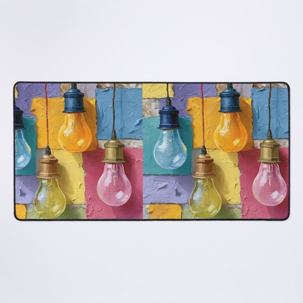 Item preview, Colorful Impasto Lightbulbs Modern Textured Art designed and sold by colorful-white.