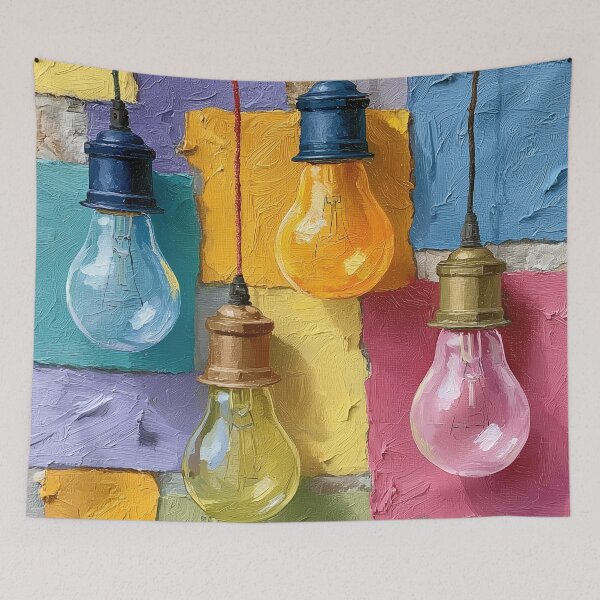 Item preview, Colorful Impasto Lightbulbs Modern Textured Art designed and sold by colorful-white.