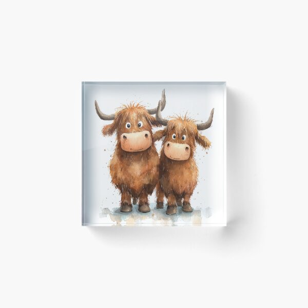 Item preview, Cute HiGHLaND CoW PRiNT SCoTTiSH ' The Bouncers ' Designs BY SHiRLeY MacARTHuR designed and sold by Shirley MacArthur Art.