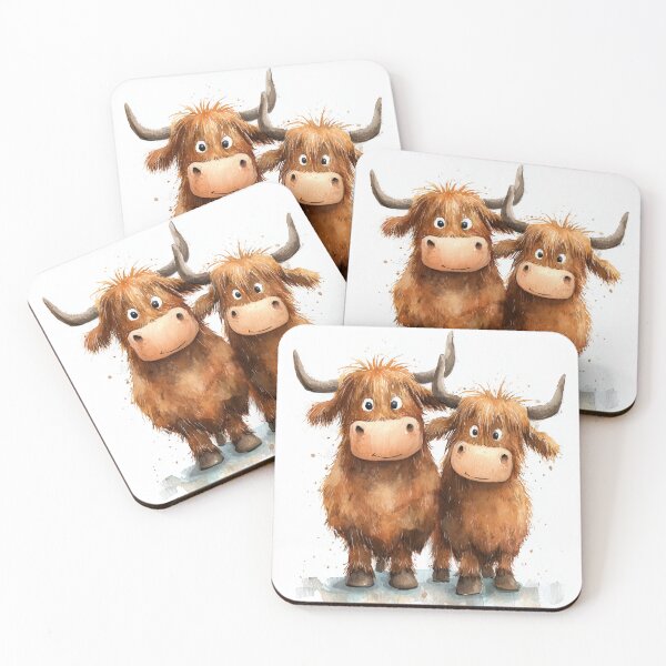 Item preview, Cute HiGHLaND CoW PRiNT SCoTTiSH ' The Bouncers ' Designs BY SHiRLeY MacARTHuR designed and sold by Shirley MacArthur Art.