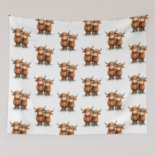 Item preview, Cute HiGHLaND CoW PRiNT SCoTTiSH ' The Bouncers ' Designs BY SHiRLeY MacARTHuR designed and sold by Shirley MacArthur Art.