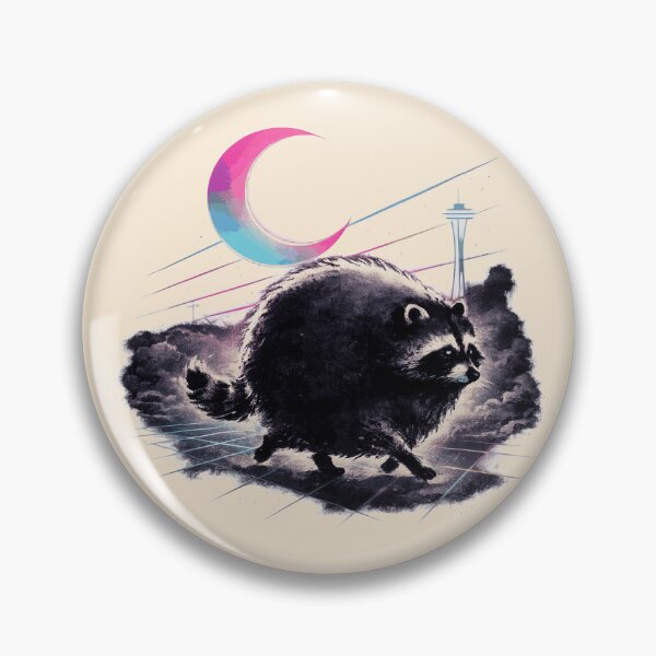 Artikelvorschau, Retrowave Round Raccoon entworfen und verkauft von KungPowUnicorn.