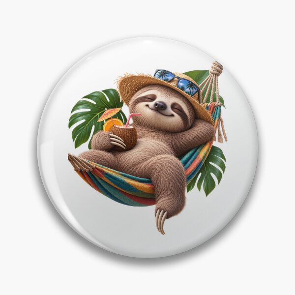 Item preview, Cute Sloth Relaxing in a Hammock – Tropical Vacation Sloth designed and sold by LST-Desings.