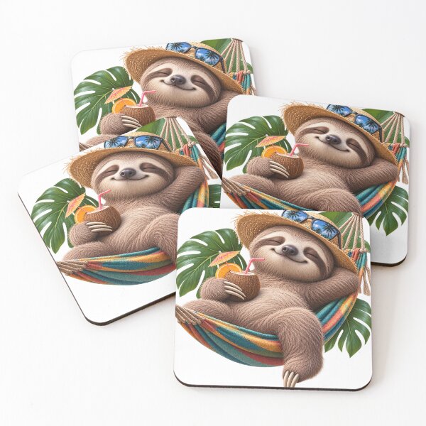 Item preview, Cute Sloth Relaxing in a Hammock – Tropical Vacation Sloth designed and sold by LST-Desings.