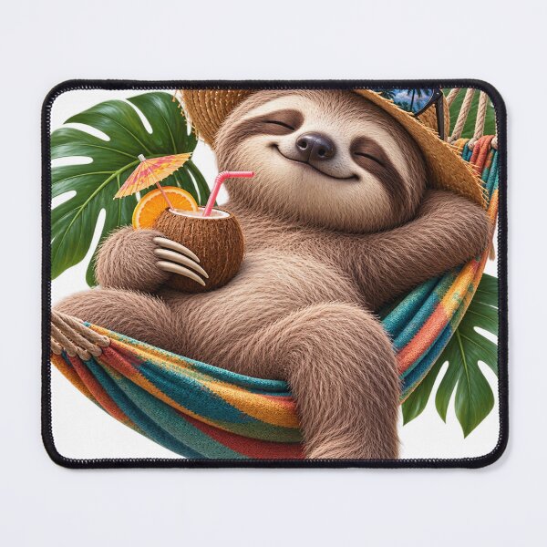 Item preview, Cute Sloth Relaxing in a Hammock – Tropical Vacation Sloth designed and sold by LST-Desings.