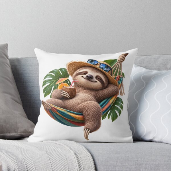 Item preview, Cute Sloth Relaxing in a Hammock – Tropical Vacation Sloth designed and sold by LST-Desings.