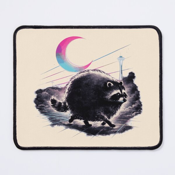 Item preview, Retrowave Round Raccoon designed and sold by KungPowUnicorn.