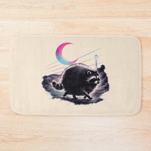 Item preview, Retrowave Round Raccoon designed and sold by KungPowUnicorn.
