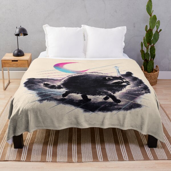 Item preview, Retrowave Round Raccoon designed and sold by KungPowUnicorn.