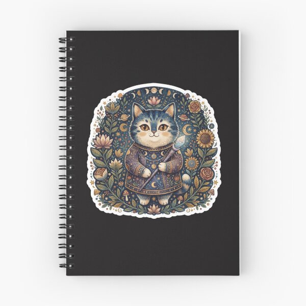 Item preview, Mystical Cosmic Cat Floral Illustration designed and sold by Iampoji.