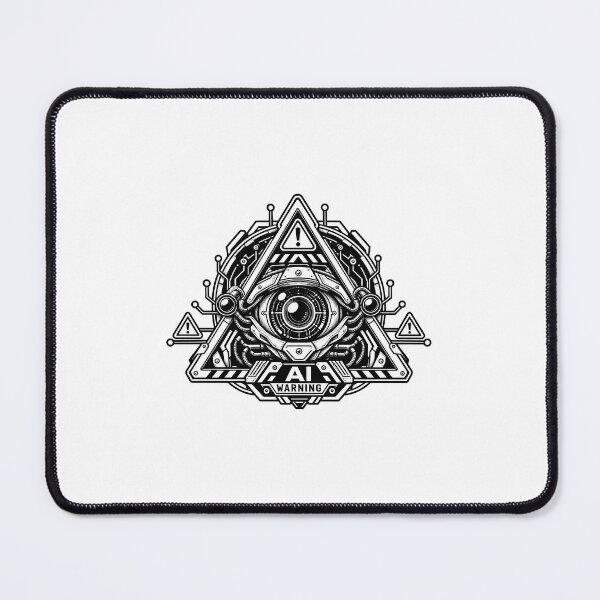 Item preview, Cybernetic AI Warning Emblem designed and sold by AuudiVasustudio.
