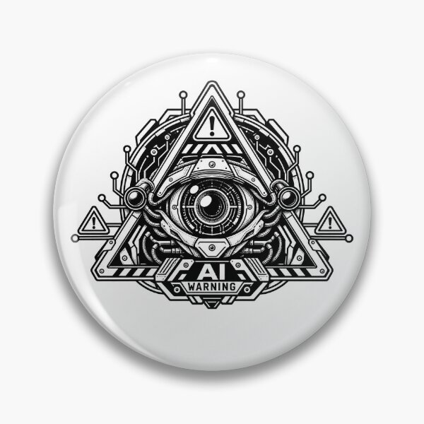 Item preview, Cybernetic AI Warning Emblem designed and sold by AuudiVasustudio.
