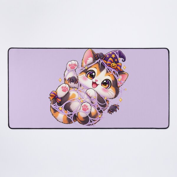 Item preview, Kawaii Cobweb Cat Sticker Art – Cute Chibi Halloween Illustration designed and sold by MagicMakerPh.