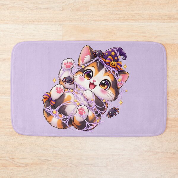 Item preview, Kawaii Cobweb Cat Sticker Art – Cute Chibi Halloween Illustration designed and sold by MagicMakerPh.