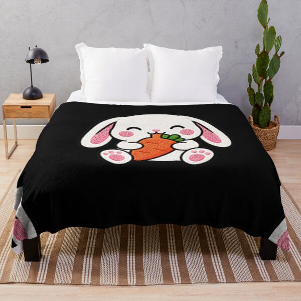 Item preview, Cute Bunny Eating Carrot Kawaii Embroidery Patch designed and sold by ColorSplash123.