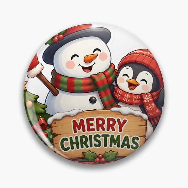 Item preview, Snowman and Penguin Merry Christmas Duo Sticker  designed and sold by Jaideep Walia.