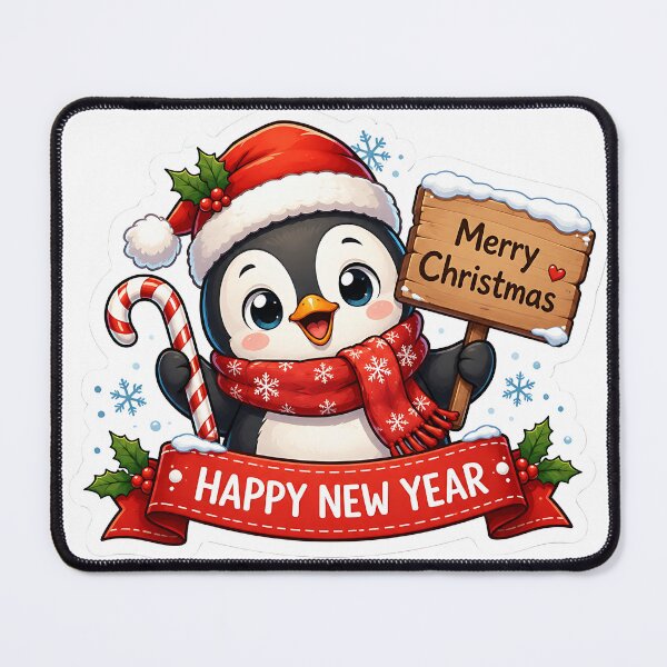 Item preview, Cute Penguin Merry Christmas Happy New Year Sticker designed and sold by Jaideep Walia.