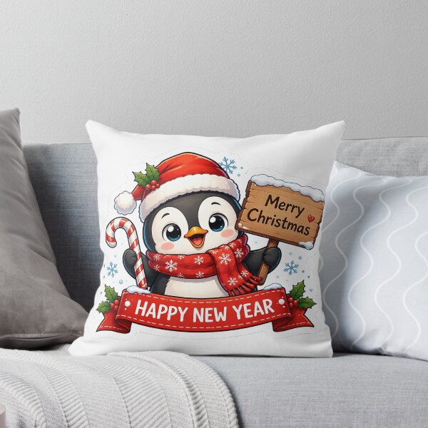 Item preview, Cute Penguin Merry Christmas Happy New Year Sticker  designed and sold by Jaideep Walia.
