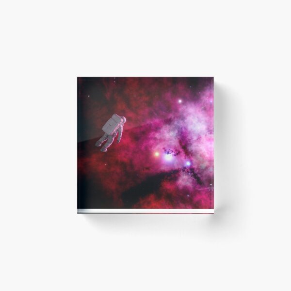 Item preview, Crimson Nebula Astronaut Cosmic Space Art designed and sold by sbjnk.