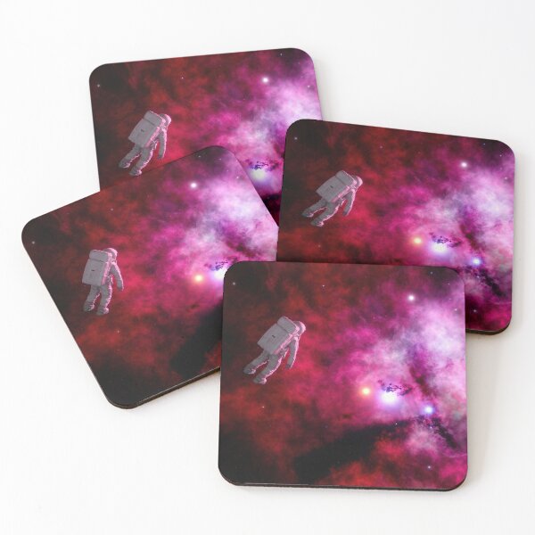 Item preview, Crimson Nebula Astronaut Cosmic Space Art designed and sold by sbjnk.