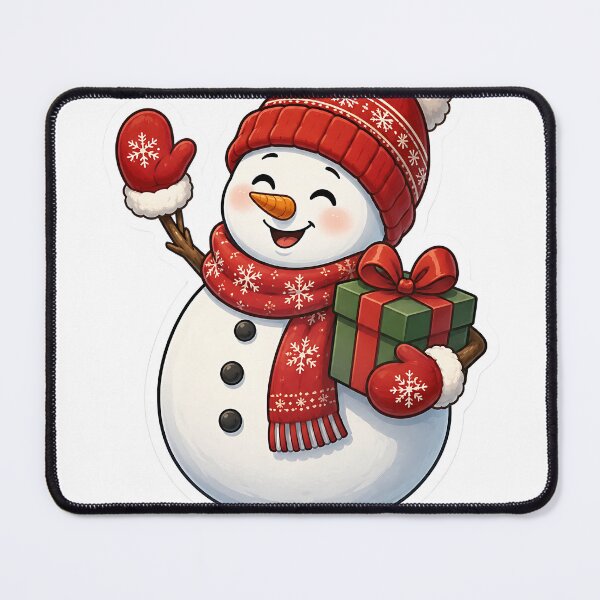 Item preview, Cheerful Christmas Snowman Holding Gift designed and sold by Jaideep Walia.