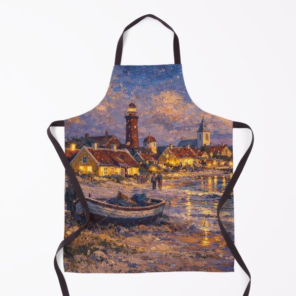 Item preview, Skagen by night painting, Denmark – a winter scene in this beautiful European place. designed and sold by GalleryKauffeld.