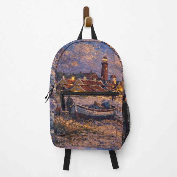 Item preview, Skagen by night painting, Denmark – a winter scene in this beautiful European place. designed and sold by GalleryKauffeld.