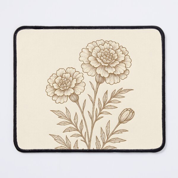 Item preview, October Marigold Birth Flower, Vintage Botanical Floral Wall Art designed and sold by NarjaShop.