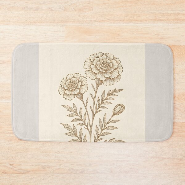 Item preview, October Marigold Birth Flower, Vintage Botanical Floral Wall Art designed and sold by NarjaShop.