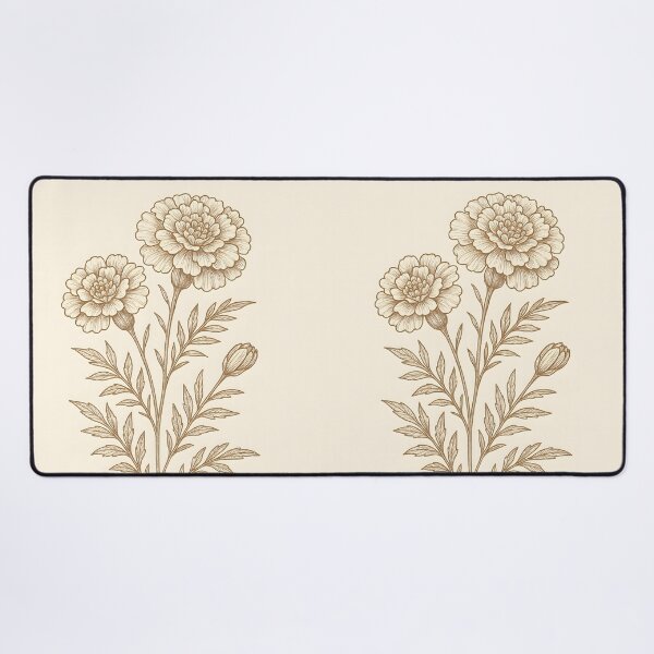 Item preview, October Marigold Birth Flower, Vintage Botanical Floral Wall Art designed and sold by NarjaShop.