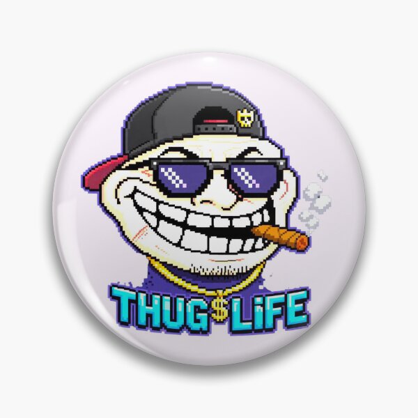 Item preview, Thug Life Troll Face Pixel Art Meme Graphic Sticker  designed and sold by zenithdecalco.