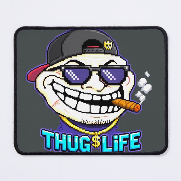 Item preview, Thug Life Troll Face Pixel Art Meme Graphic Sticker designed and sold by zenithdecalco.