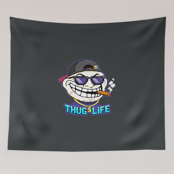 Item preview, Thug Life Troll Face Pixel Art Meme Graphic Sticker  designed and sold by zenithdecalco.