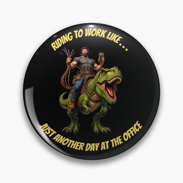 Item preview, Funny Electrician Riding T-Rex To Work - Sparky Gift for Men designed and sold by UTkiKK.