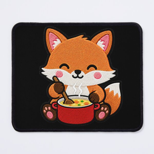 Item preview, Cute Fox Cooking Soup Kawaii Embroidery Patch designed and sold by ColorSplash123.