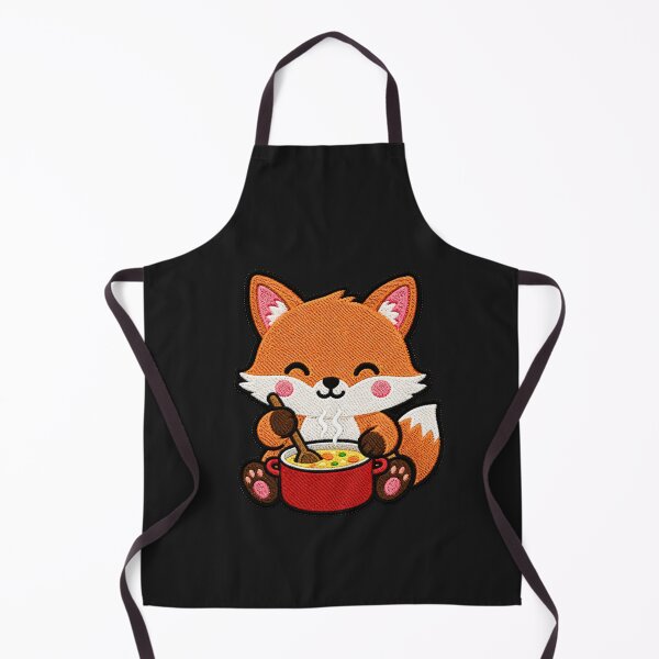 Item preview, Cute Fox Cooking Soup Kawaii Embroidery Patch designed and sold by ColorSplash123.