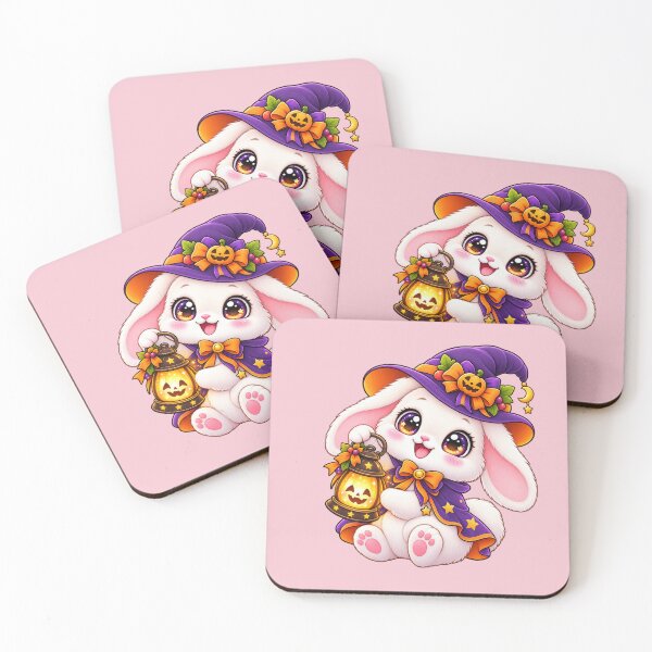 Item preview, Kawaii Bunny with Lantern Sticker Art – Cute Chibi Halloween Illustration designed and sold by MagicMakerPh.
